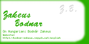 zakeus bodnar business card