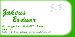 zakeus bodnar business card